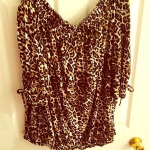 Leopard print off the shoulder
